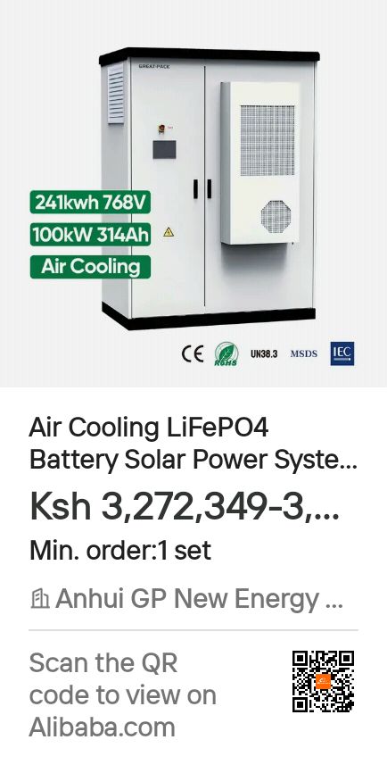 Air Cooling LiFePO4 Battery Solar Power System 241kWh 768V