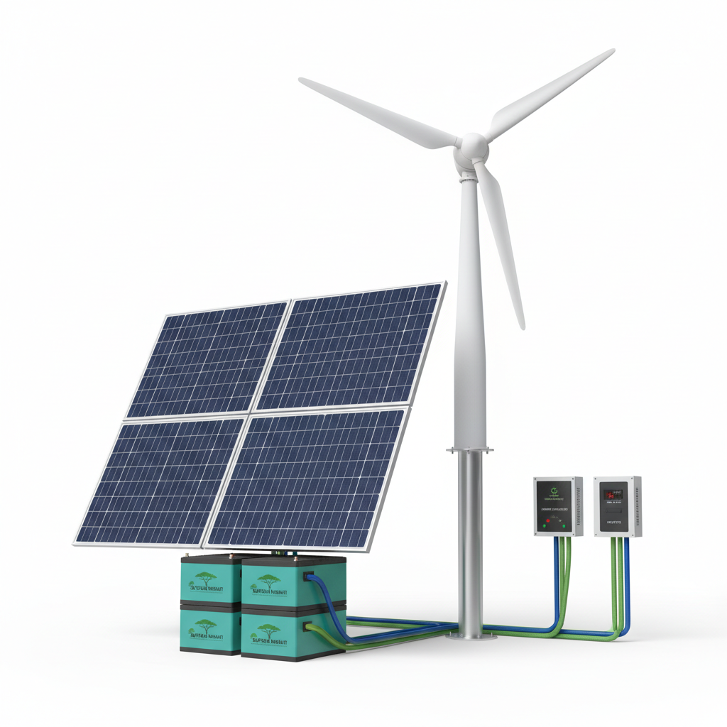 5KW wind turbine and solar panel hybrid energy system