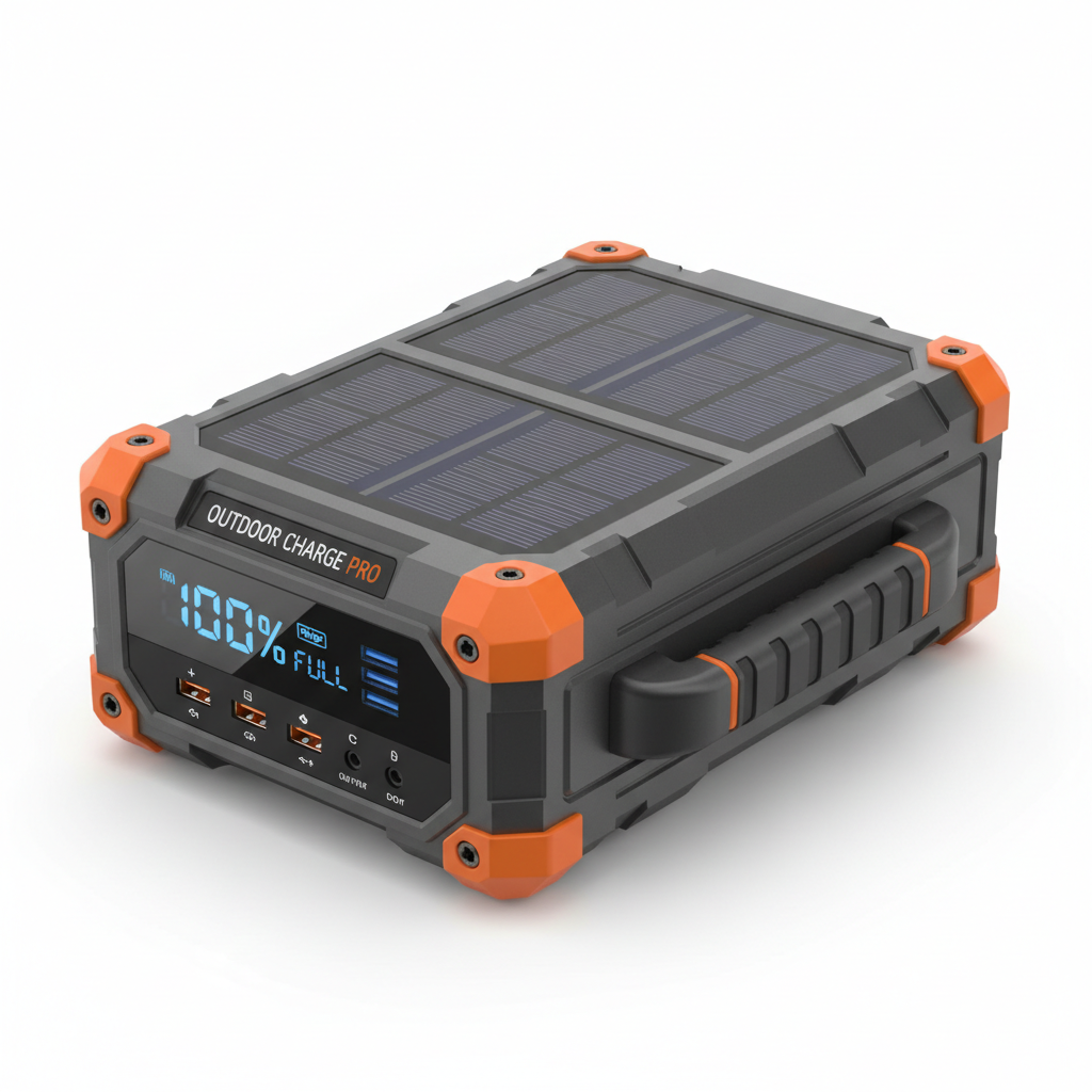 Solar portable power station 100000mAh with solar panels and multiple charging ports