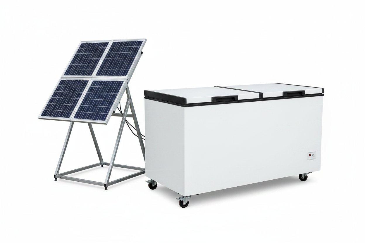 Large Double-Lid Solar Chest Freezer