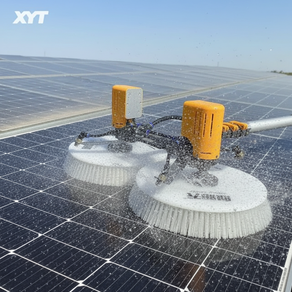 XYT Dual Brush Solar Panel Cleaner Close-up